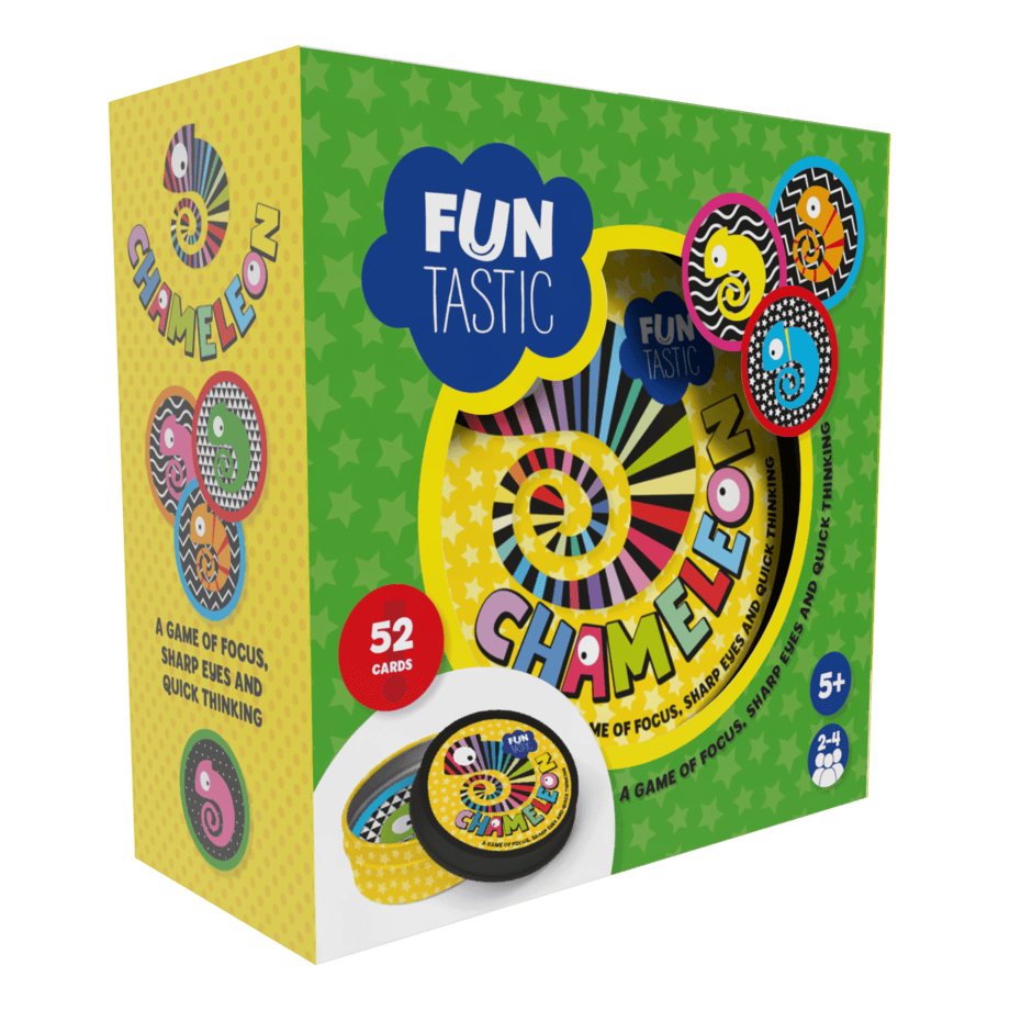 Chameleon card game box and tin